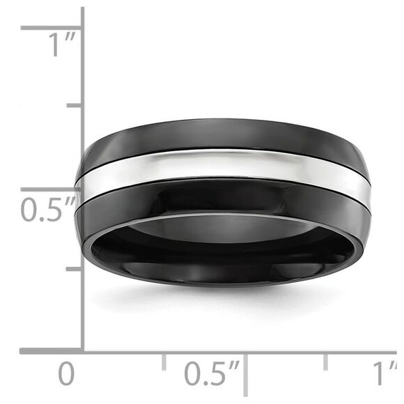 Chisel Cobalt Polished Black IP-plated 8mm Band - Picture 4 of 9